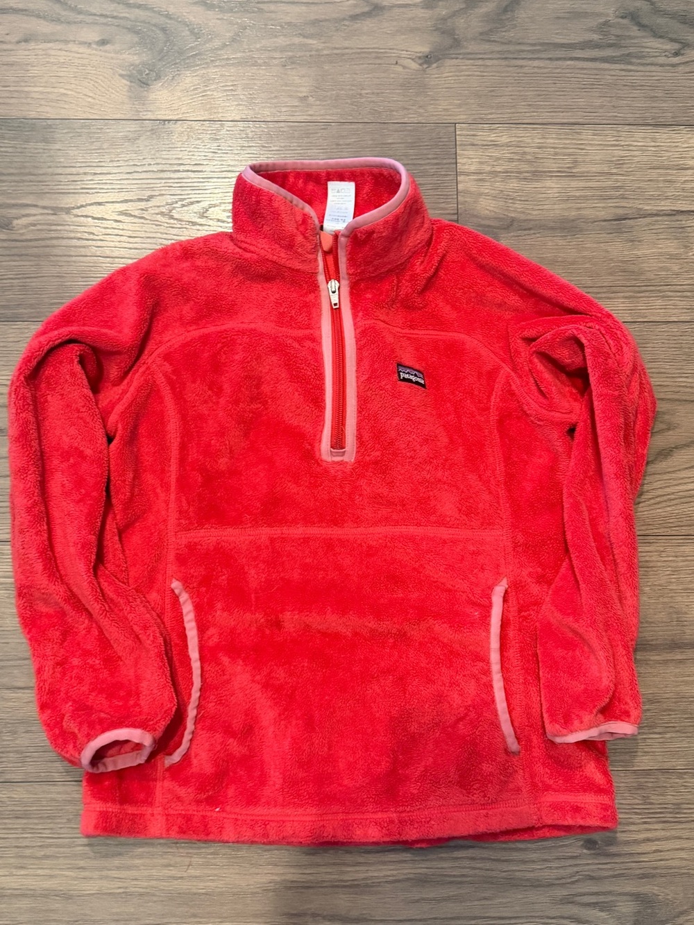 Patagonia Kids Red Fleece 1/4 Zip Pullover